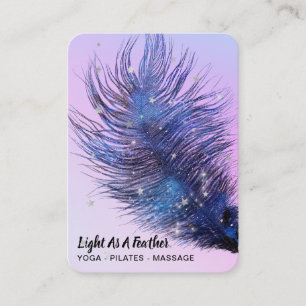 *~* Rainbow Rosa Himlar Stars Cosmic Feather Boho Visitkort
