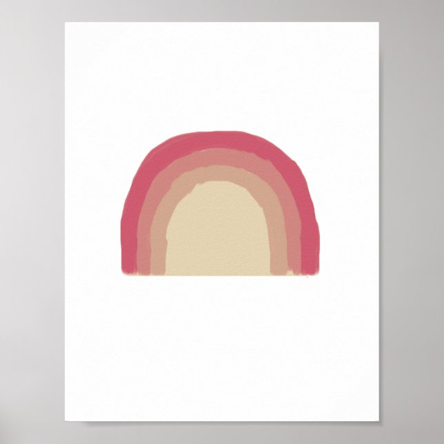 Rainbow Rosa Ombre Painting Nursery Art Poster (Framsidan)