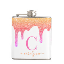 Rainbow Rosa Peach Gnistra Glitter Drives Monogram
