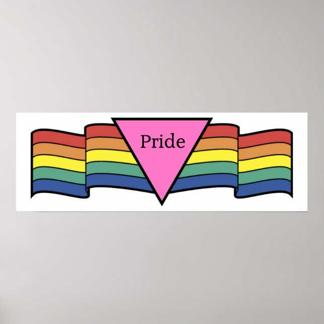 Rainbow Rosa Triangle Gay pride Banner Poster (Framsidan)