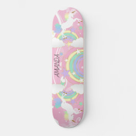 Rainbow Rosa Unicorn Skateboard