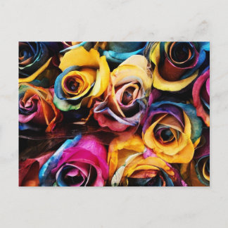 Rainbow Rosor Vykort