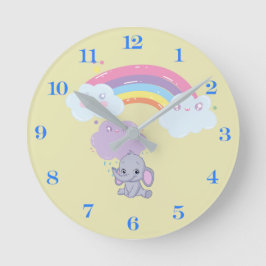 Rainbow Round Clock Rund Klocka