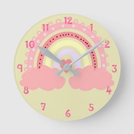 Rainbow Round Clock Rund Klocka