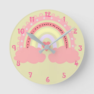 Rainbow Round Clock Rund Klocka