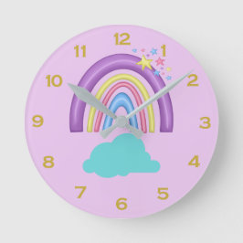 Rainbow Round Clock Rund Klocka