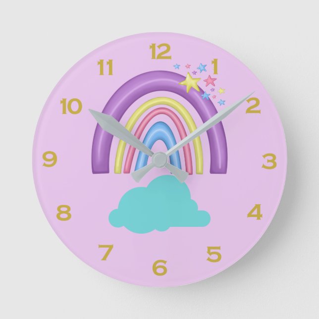 Rainbow Round Clock Rund Klocka (Framsida)