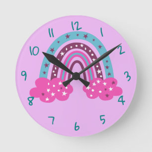 Rainbow Round Clock Rund Klocka