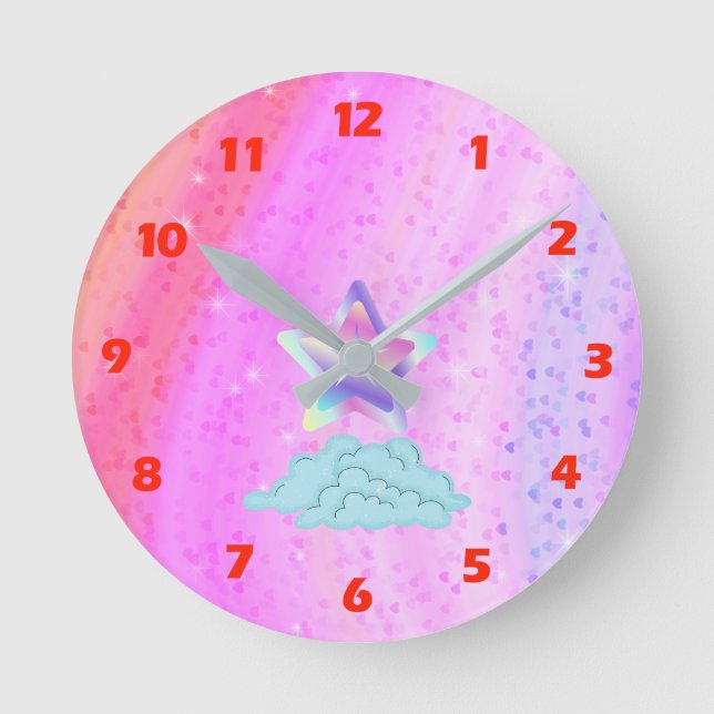 Rainbow Round Clock Rund Klocka (Framsida)