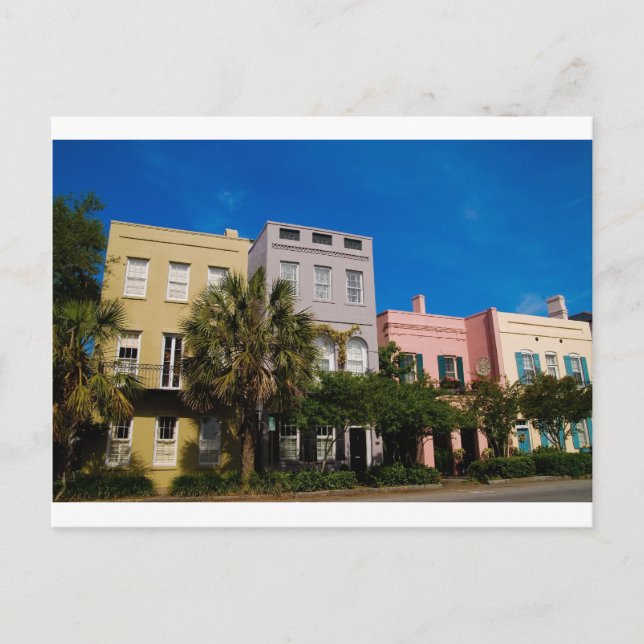 Rainbow Row Charleston, SC Vykort (Framsida)