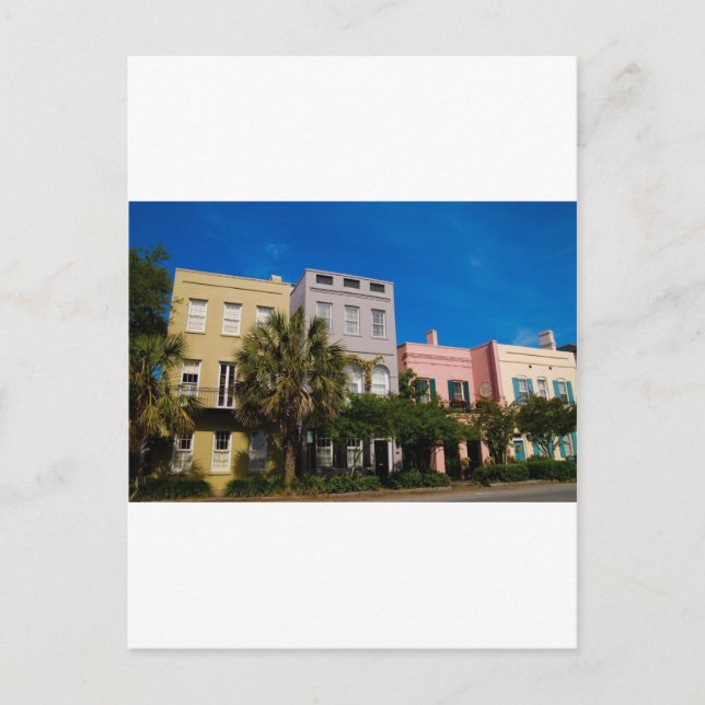 Rainbow Row Charleston, SC Vykort (Framsida)
