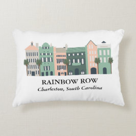 Rainbow Row Charleston South Carolina Pillow Prydnadskudde