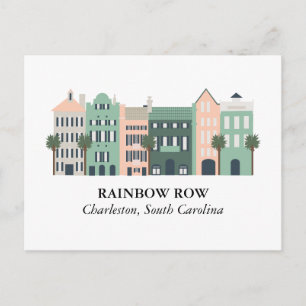 Rainbow Row Charleston South Carolina Postcard Vykort