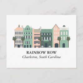 Rainbow Row Charleston South Carolina Postcard Vykort