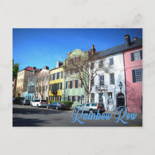 Rainbow Row, Charleston South Carolina Vykort