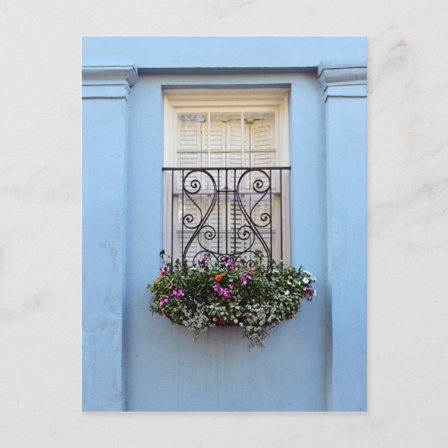 Rainbow Row Flower Box, Charleston, SA. Vykort (Framsida)