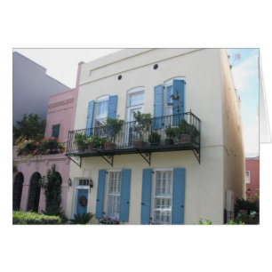 Rainbow Row Houses, Charleston SC Card Hälsningskort