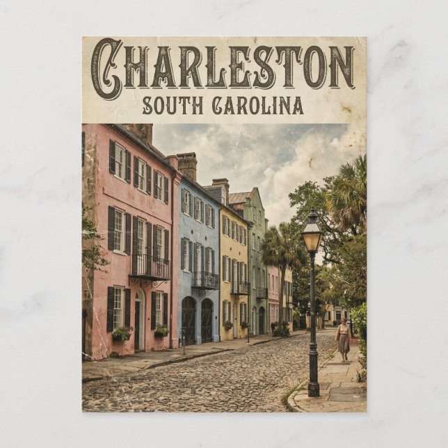 Rainbow Row USA Vykort (Framsida)