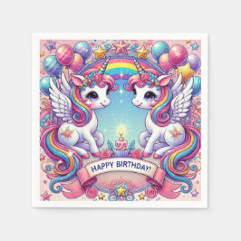 Rainbow Royalty Unicorns Pappersservett