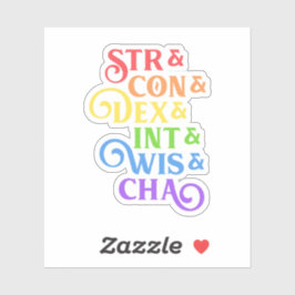 Rainbow RPG Stats Tabletop Klistermärken