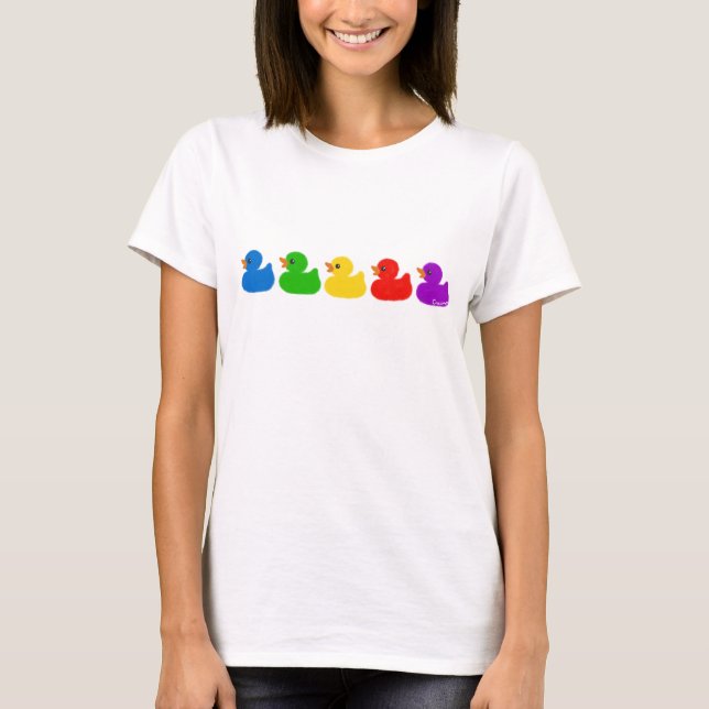 Rainbow Rubber Ducks T Shirt (Framsida)