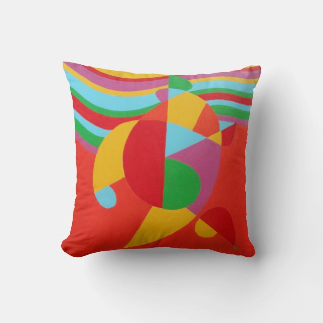 Rainbow Rush Abstract Throw Pillow Kudde (Framsida)