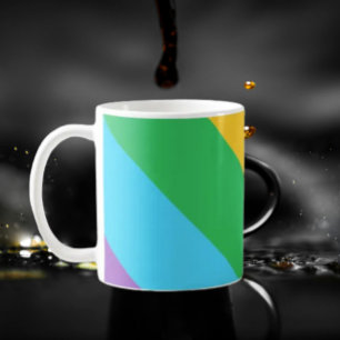 Rainbow Rush   Diagonalt Pride Rand Classic Mugg