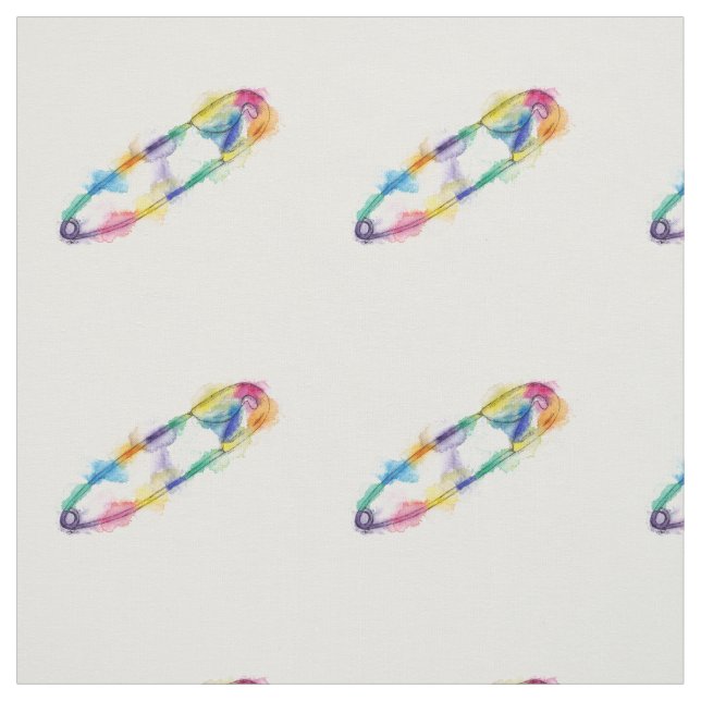 Rainbow Safety Pin Fabric Tyg (Provkarta)