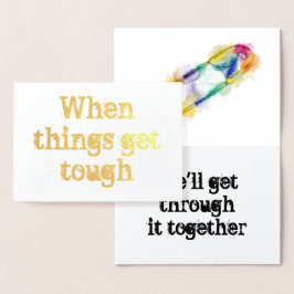 Rainbow Safety Pin Solidarity Foil Card Folierat Kort