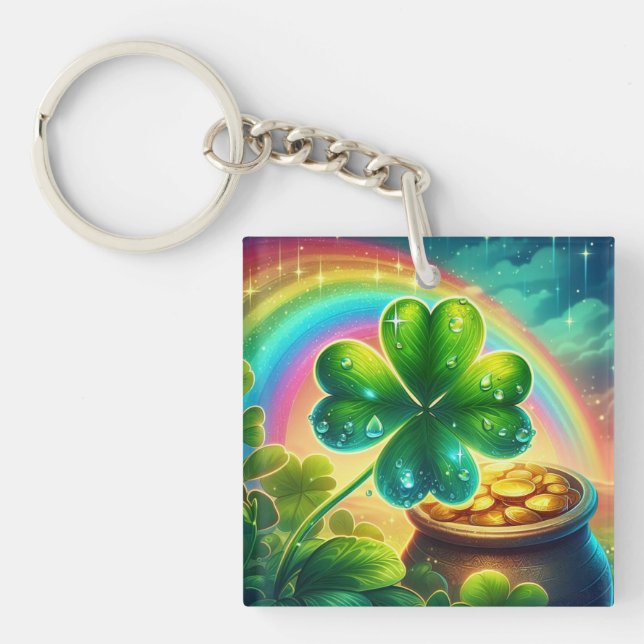 Rainbow Saint patrick's day klöver (Framsidan)