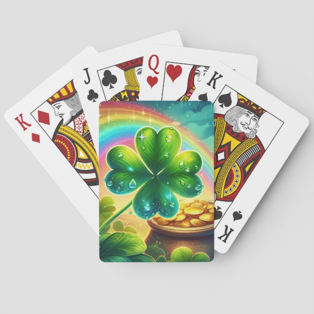 Rainbow Saint patrick's day klöver Casinokort (Baksidan)