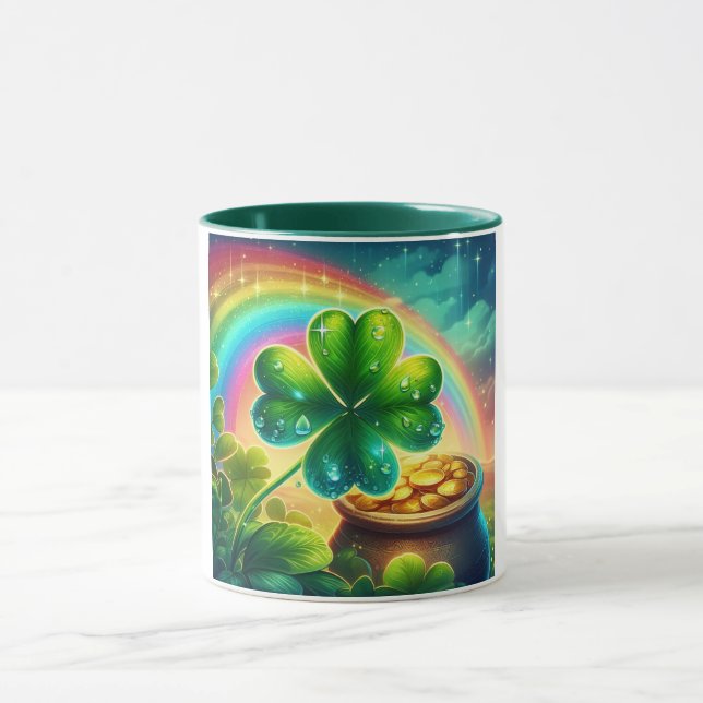 Rainbow Saint patrick's day klöver Mugg (Center)
