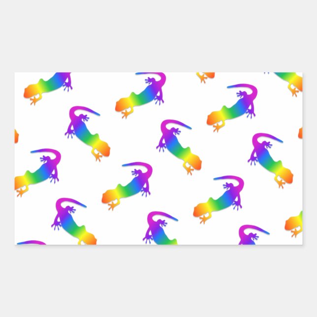 Rainbow Salamander Rektangulärt Klistermärke (Framsida)
