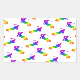 Rainbow Salamander Rektangulärt Klistermärke