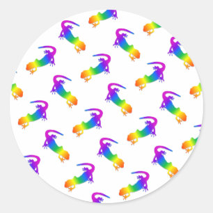 Rainbow Salamander Runt Klistermärke