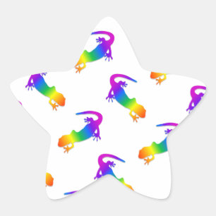 Rainbow Salamander Stjärnformat Klistermärke