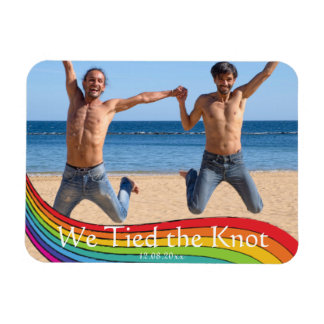 Rainbow Samma Gender Photo Bröllop-meddelande Magnet