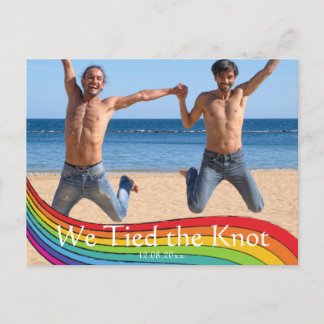 Rainbow Samma Gender Photo Bröllop-meddelande Vykort