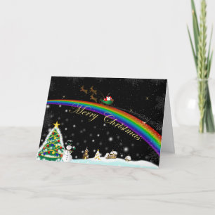 Rainbow Santa julkort Helgkort