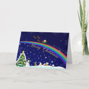 Rainbow Santa julkort Helgkort