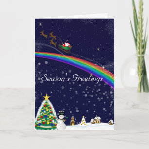 Rainbow Santa julkort Helgkort