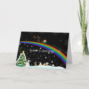 Rainbow Santa julkort Helgkort