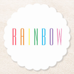 RAINBOW Scalloped Round Papper Underlägg