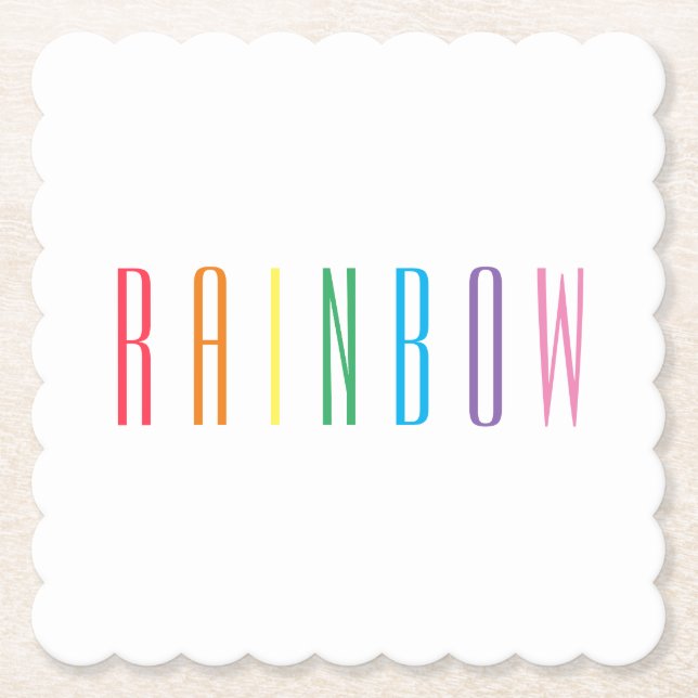 RAINBOW Scalloped Square Papper Underlägg (Framsida)