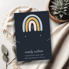 RAINBOW SCANDI  NAVY EARRING NECKLACE VISNING VISITKORT