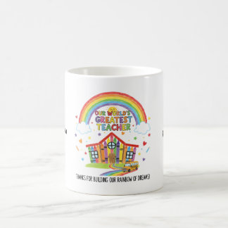 Rainbow School Smiling Sun Worlds Greatest Teacher Kaffemugg
