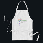 Rainbow Scissors Hair Stylist Chic Salon Anpassnin Förkläde<br><div class="desc">En chic hårstilist-anpassningsbar med en spricka av färg i logotypen för regnbågssaxar. Anpassa den här moderna skönhetsalongen för HGBTQ och formatera affärspresentationen i ett coola,  vitt skript för en hårfrisör eller färgorist för ett stort öppnings- eller annat reklamevenemang.</div>