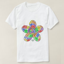 Rainbow Scribbles (blomma) T-Shirt
