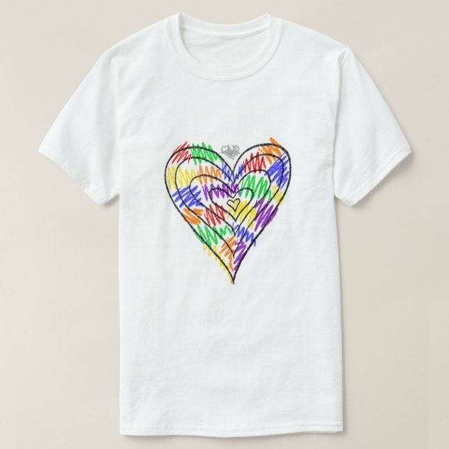 Rainbow Scribbles (eart) T-Shirt (Design framsida)