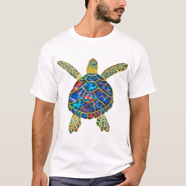Rainbow Sea Turtle Copy T Shirt (Framsida)